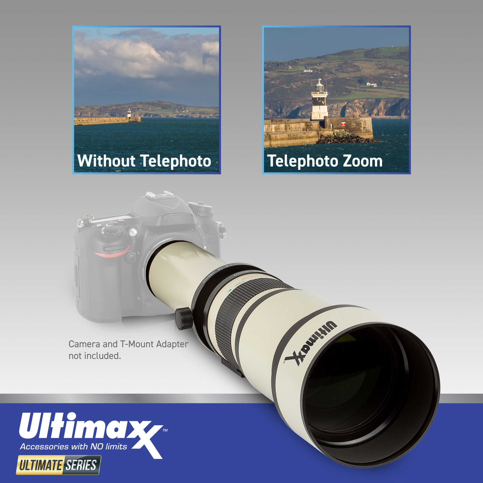 650-1300mm f/8 Manual Multi-Coated Telephoto Zoom T-Mount Lens