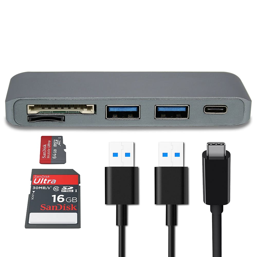 Type-C USB 3.0 Hub 3 in 1 Aluminum Combo Hub for MacBook